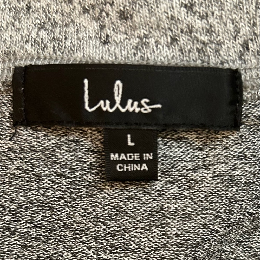 Lulus Sweater Size Large Heather Gray Off The Shoulder Lightweight NWT - Picture 5 of 11